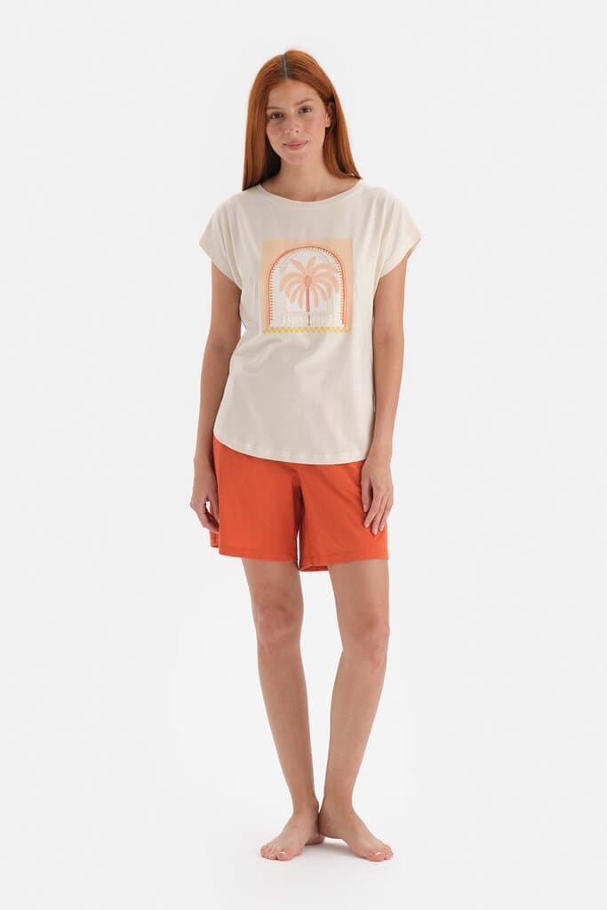 Dagi Women's Modal Short-Sleeve Printed Pajama Set with Shorts 6