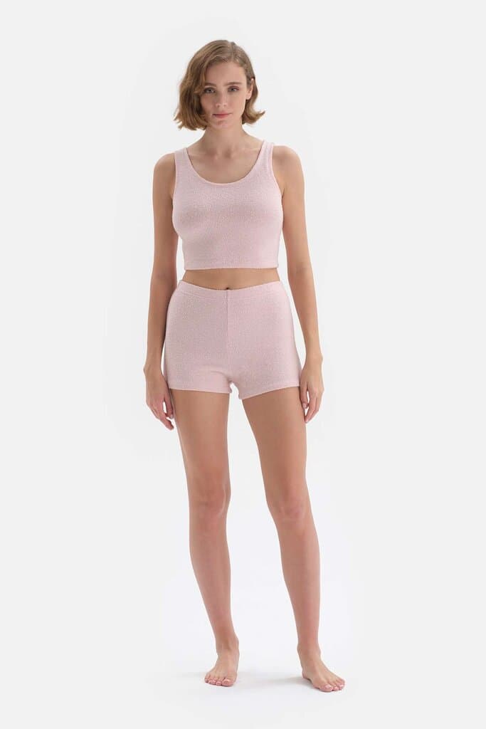 Dagi Pink Dust Sleeveless V-Neck Towel Pajama Set 6