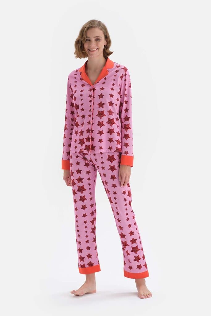 Dagi Pomegranate Flower Print Cotton Pajama Set