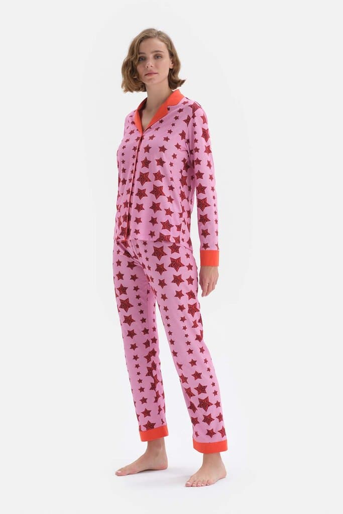 Dagi Pomegranate Flower Print Cotton Pajama Set 3