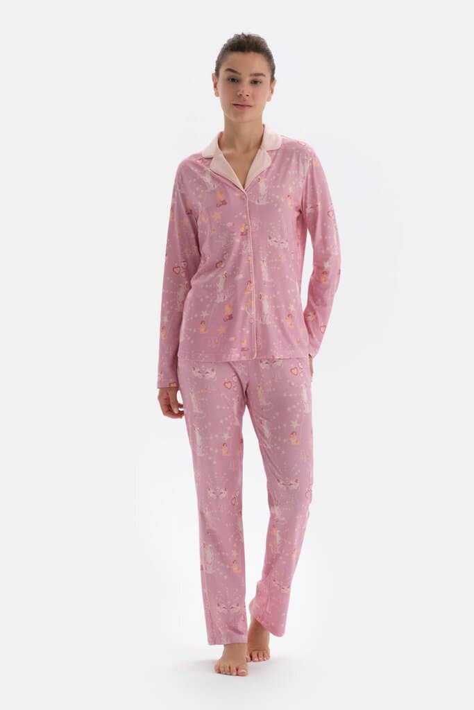 Dagi Pink Print Pajama Set 6