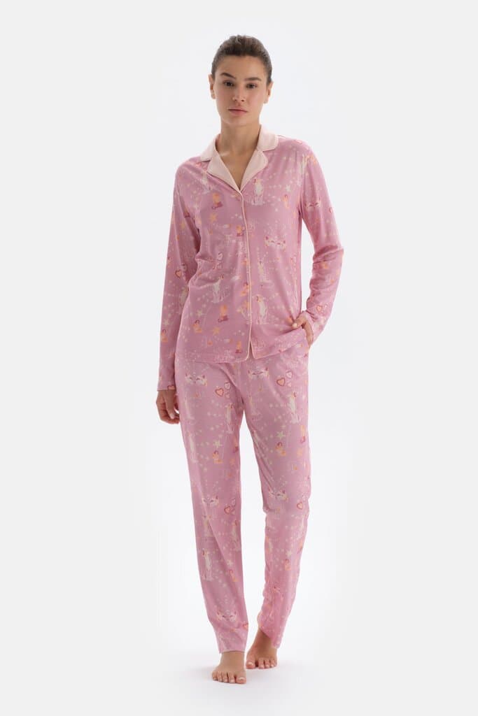 Dagi Pink Print Pajama Set