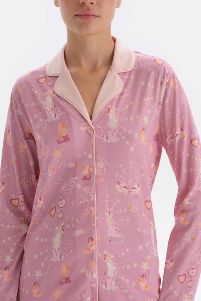 Dagi Pink Print Pajama Set 4