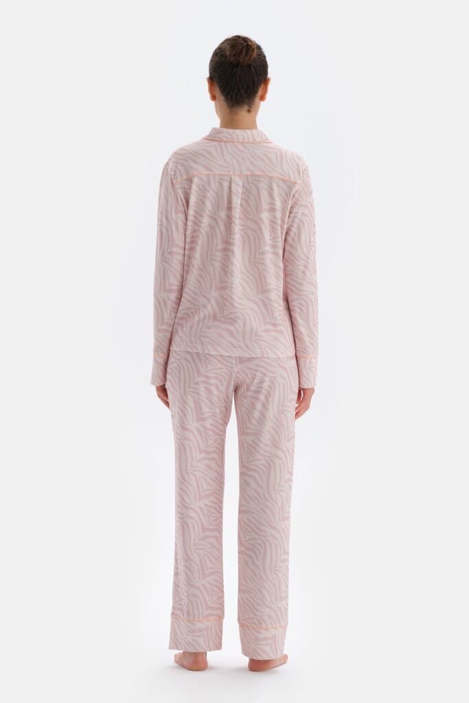 Dagi Printed Pyjama Set with Lace Detail 2