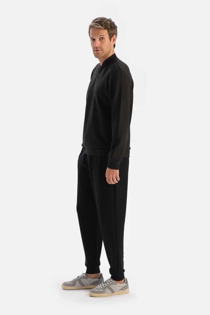 Dagi Black Men's Modal Half-Zip Sweatshirt 3