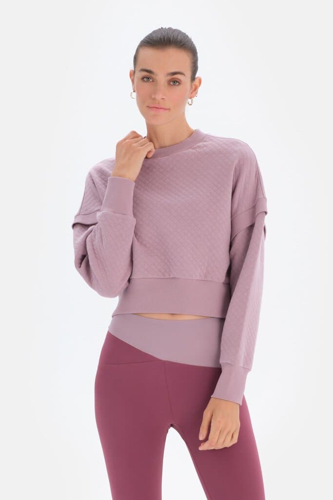 Lila Dagi Active Quilted Crop Sweatshirt