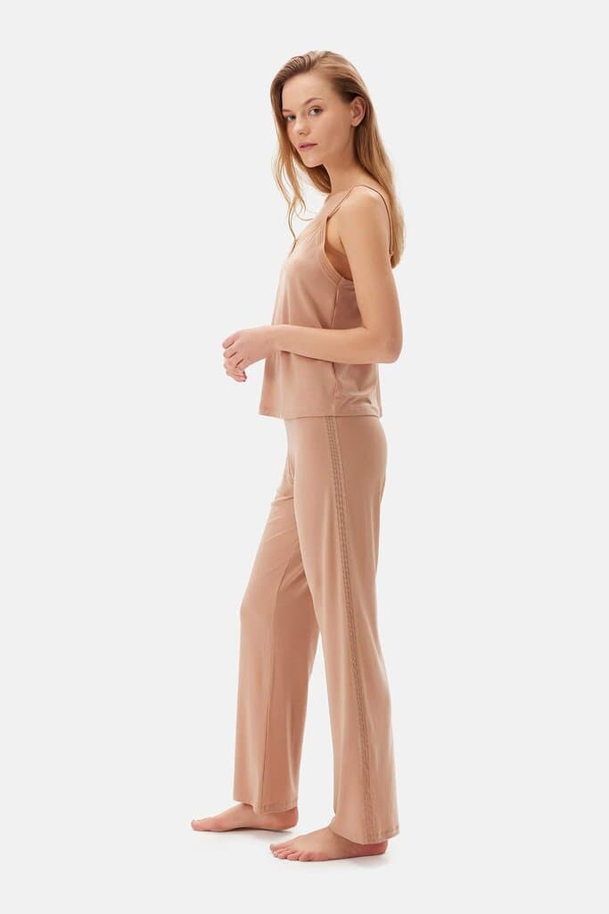 Dagi Light Brown Basic Pajama Bottoms 3