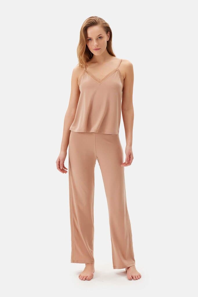 Dagi Light Brown Basic Pajama Bottoms 4