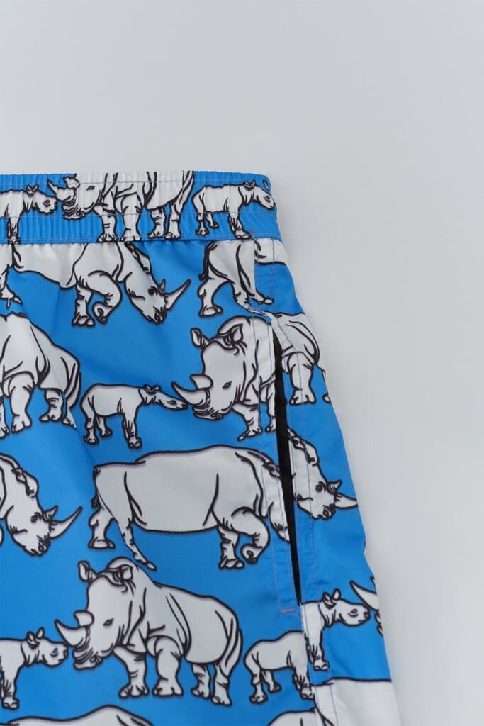 Dagi Turquoise Micro Short Rhinoceros Print Swim Trunks 10