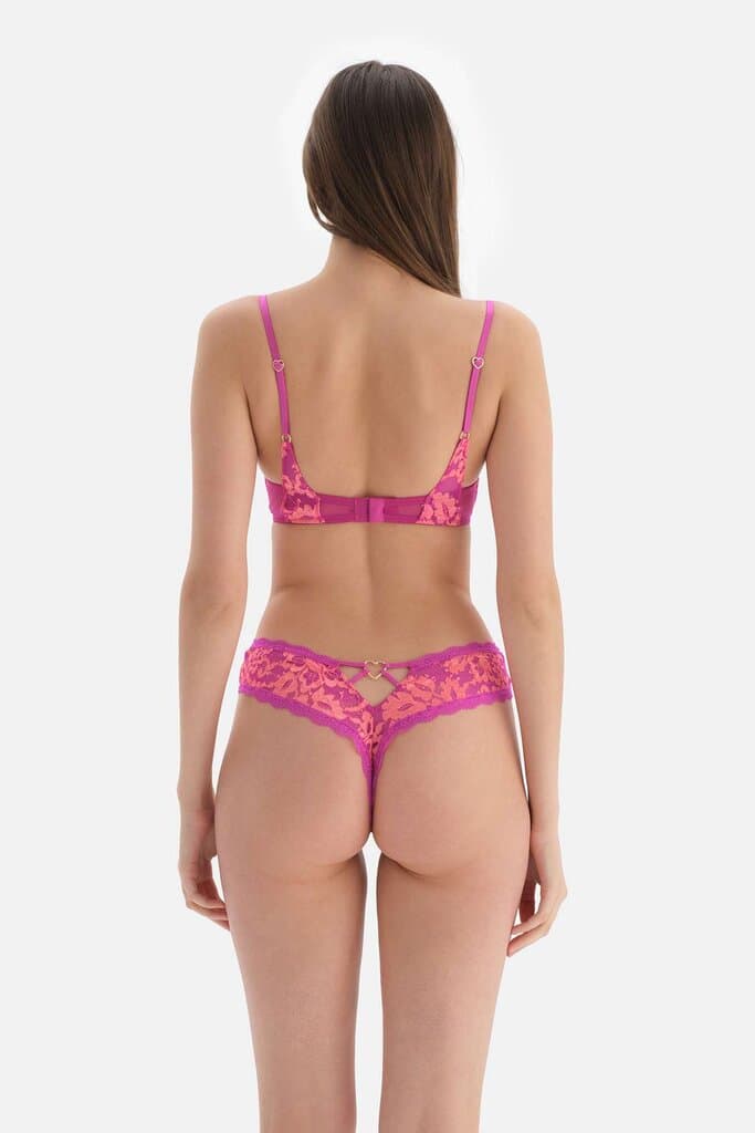 Dagi Pink Lace Detail Thong 3