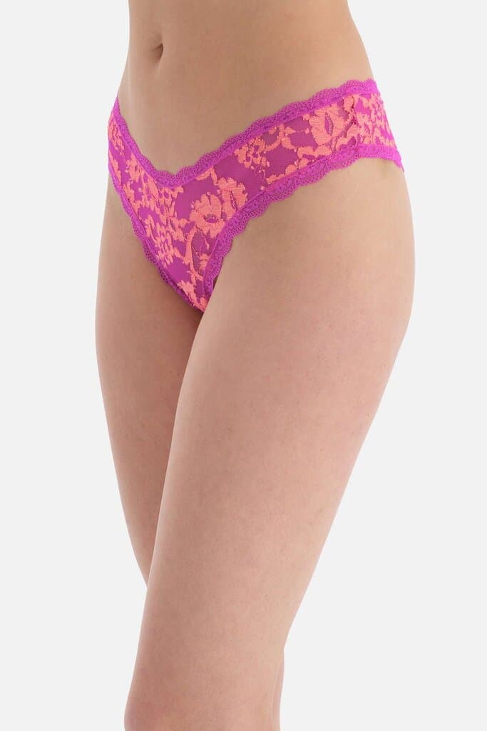 Dagi Pink Lace Detail Thong 5