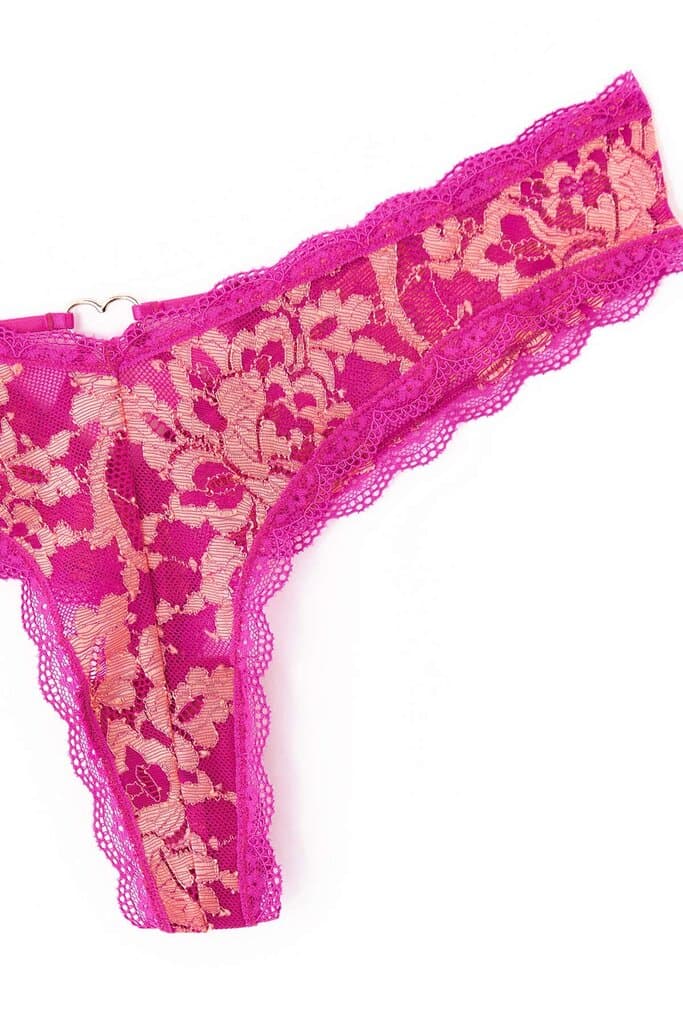 Dagi Pink Lace Detail Thong 6