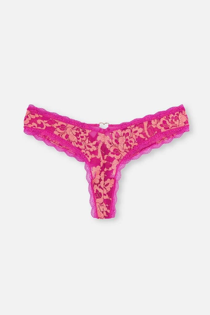 Dagi Pink Lace Detail Thong
