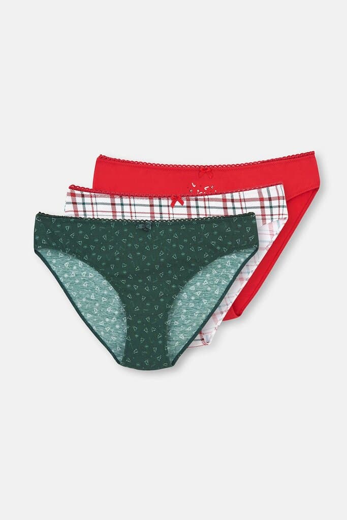 Dagi Red 3-Pack Printed Cotton Briefs