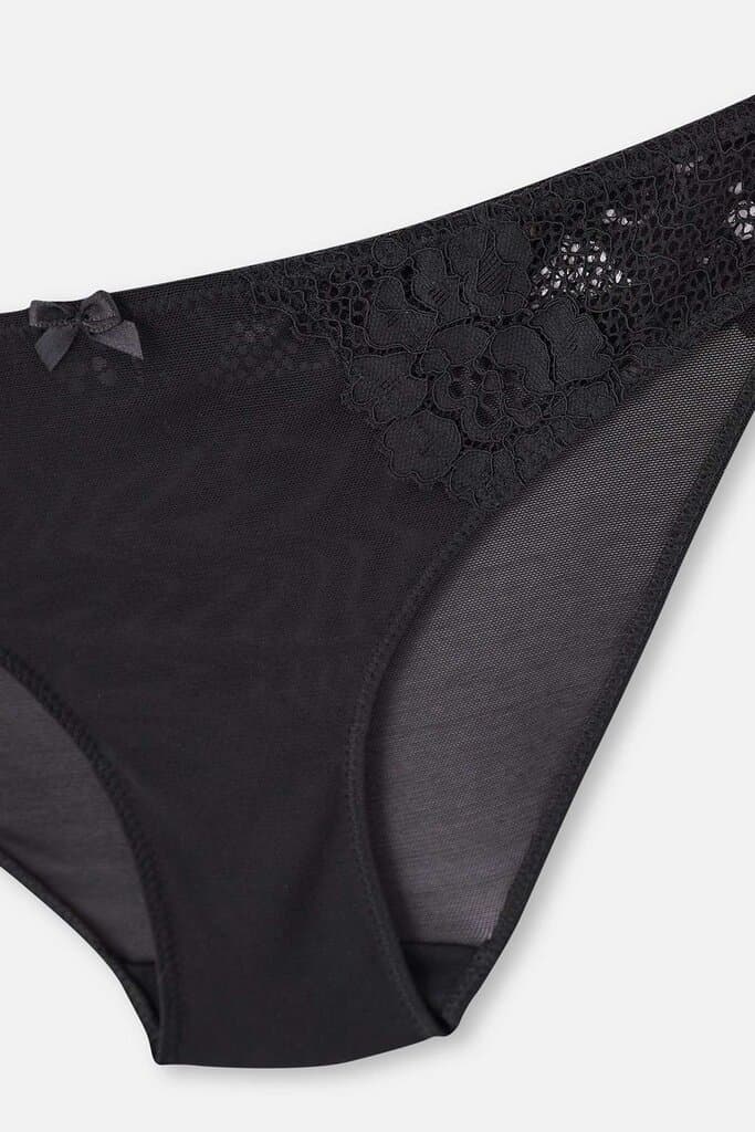Dagi Black Lace Detail Micro Thong 3