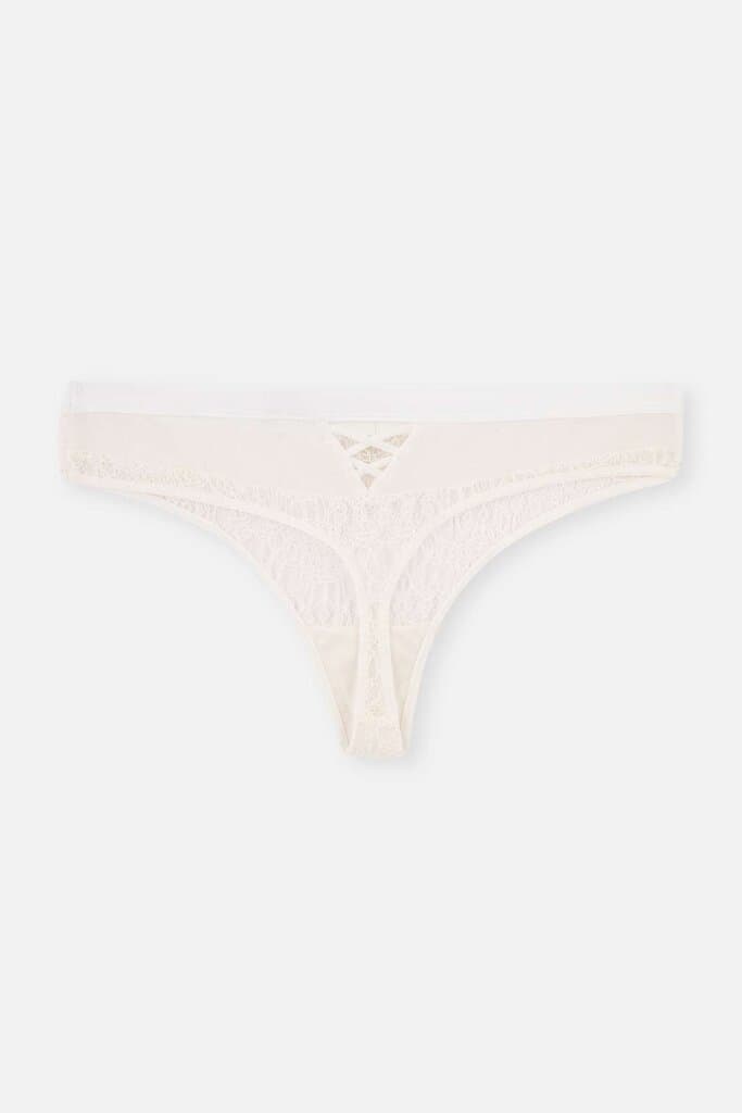 Dagi White Lace Detail Back Shaping Thong 7