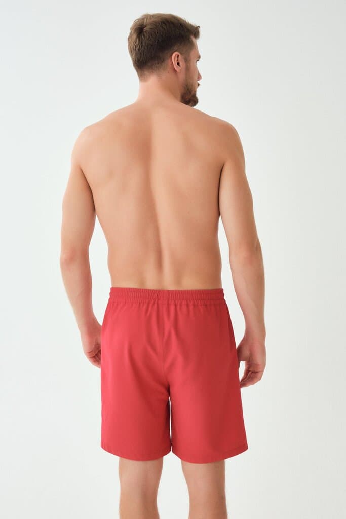 Dagi Red Micro Mid-Length Plain Shorts 2