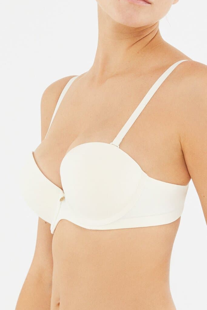 Dagi Ecru Plumeria Strapless Demi Bra 3