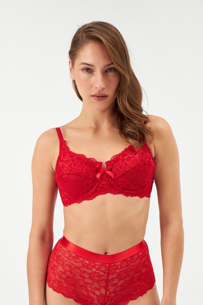 Dagi Red Underwire Lace Shaping Bra 8