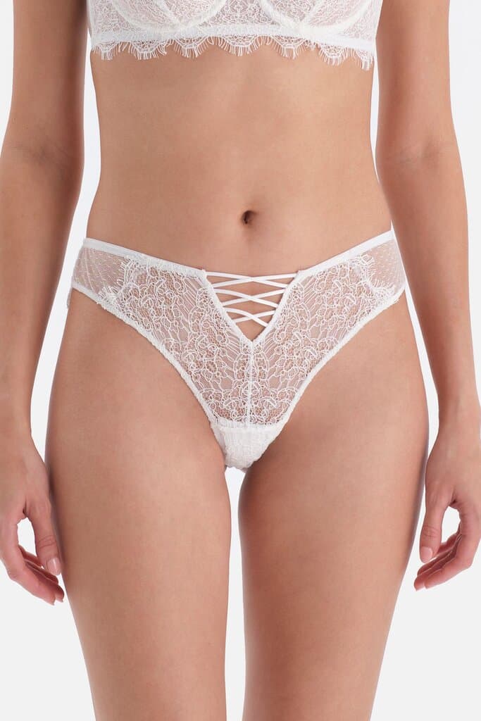 Dagi White Brazilian Brief with Ribbon Detail 6