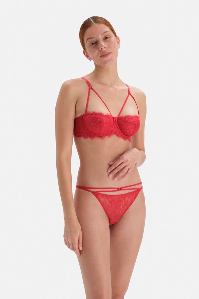 Dagi Red Lace-Detailed Thong 6