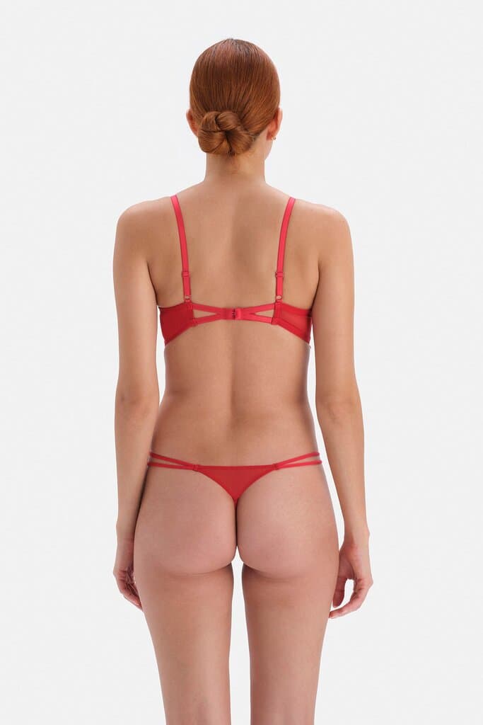 Dagi Red Lace-Detailed Thong 2