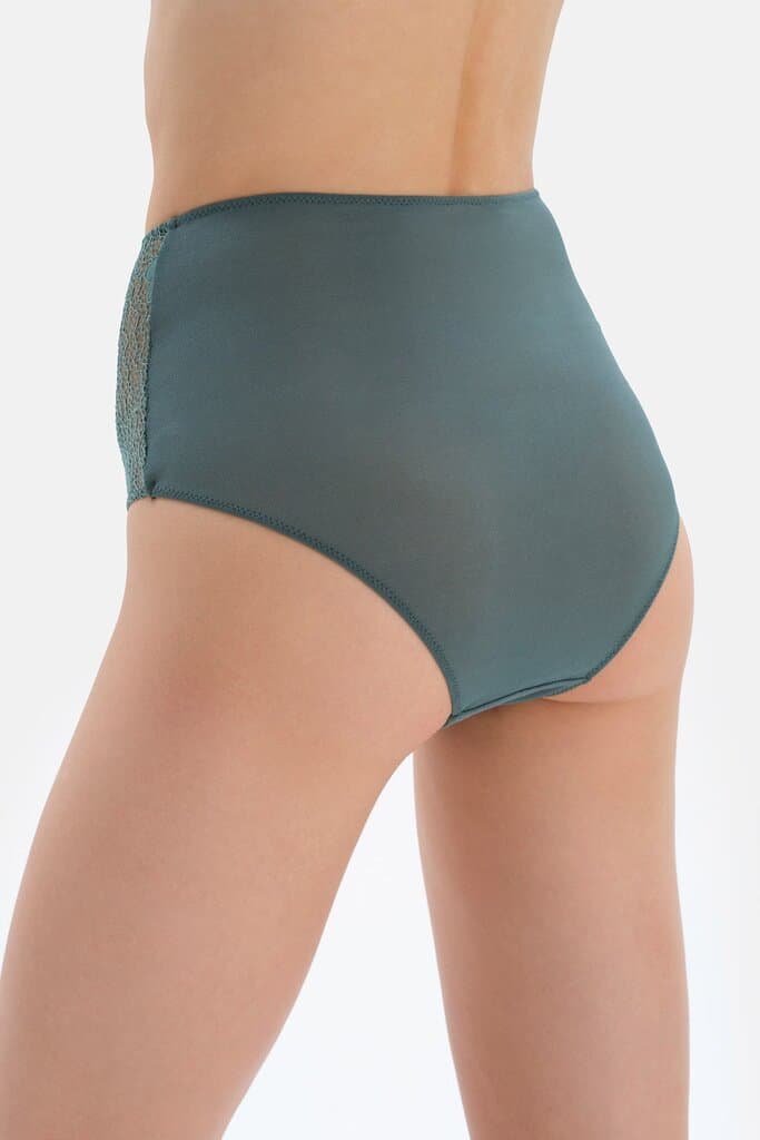 Dagi High-Waisted Micro Slip with Green Lace Detail 5