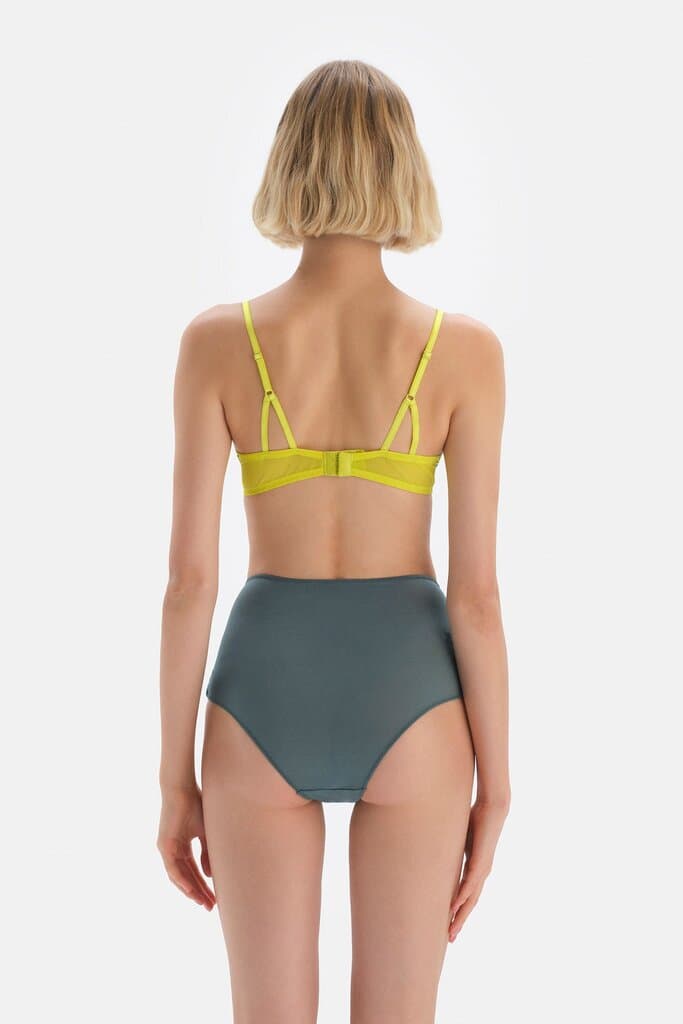 Dagi High-Waisted Micro Slip with Green Lace Detail 3