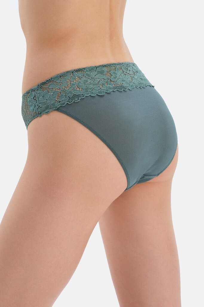 Dagi Micro Thong with Green Lace Detail 5