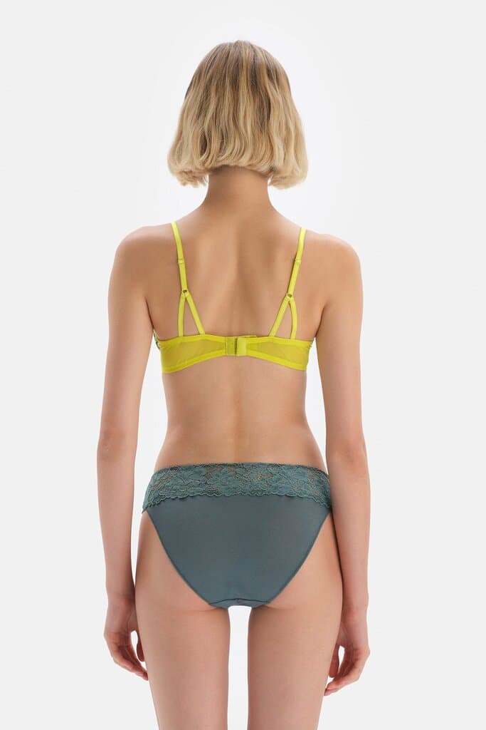 Dagi Micro Thong with Green Lace Detail 2