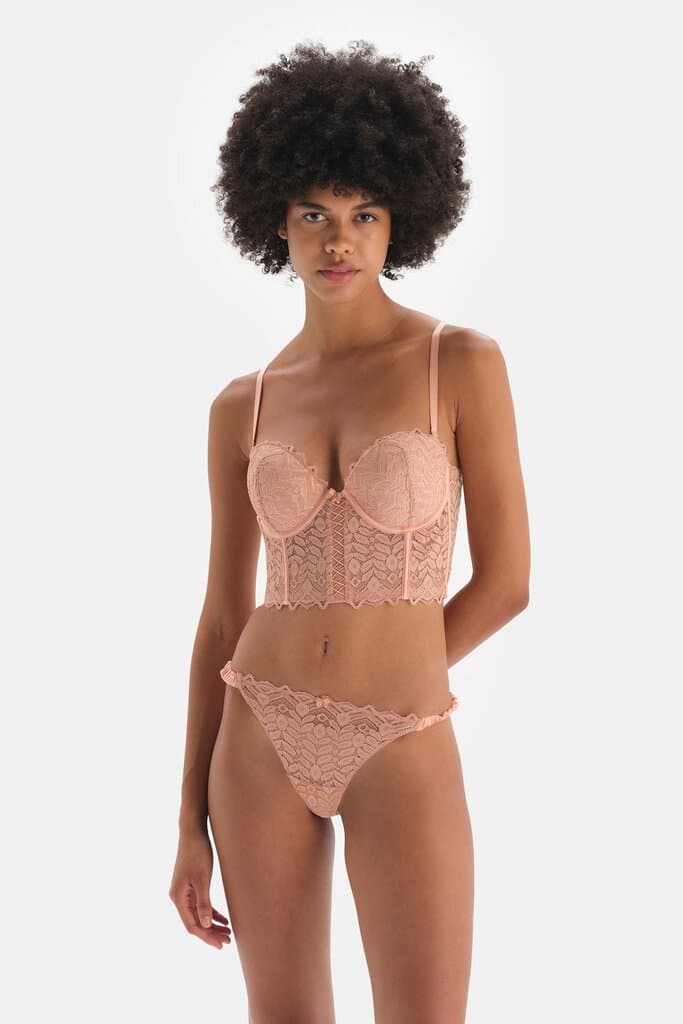 Dagi Salmon Satin Detailed Thong 2