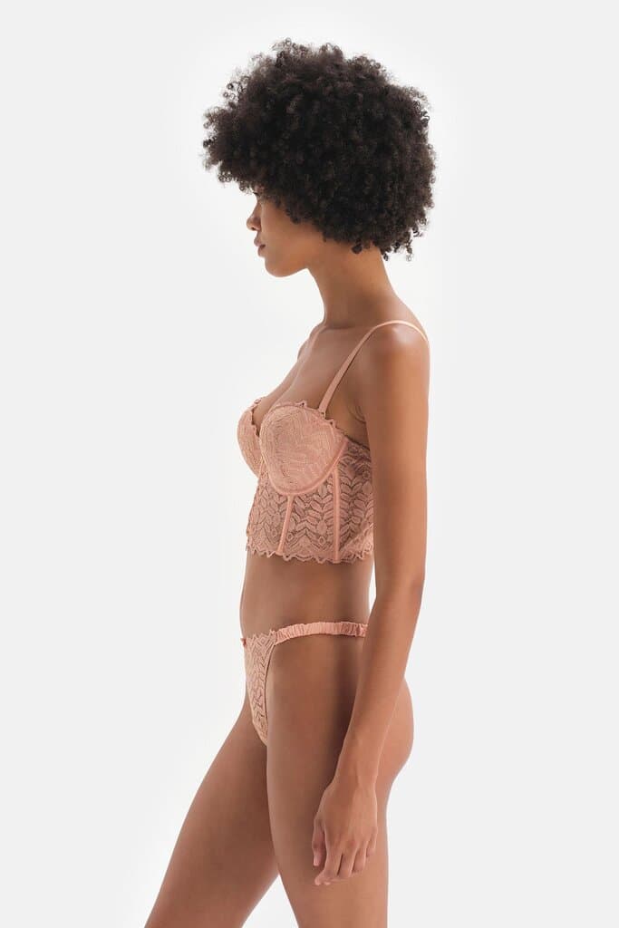 Dagi Salmon Satin Detailed Thong 5