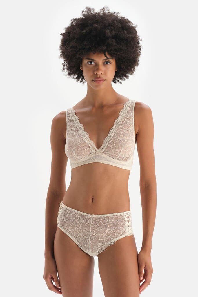 Dagi Ecru Lace-Up Detail Hipster 5