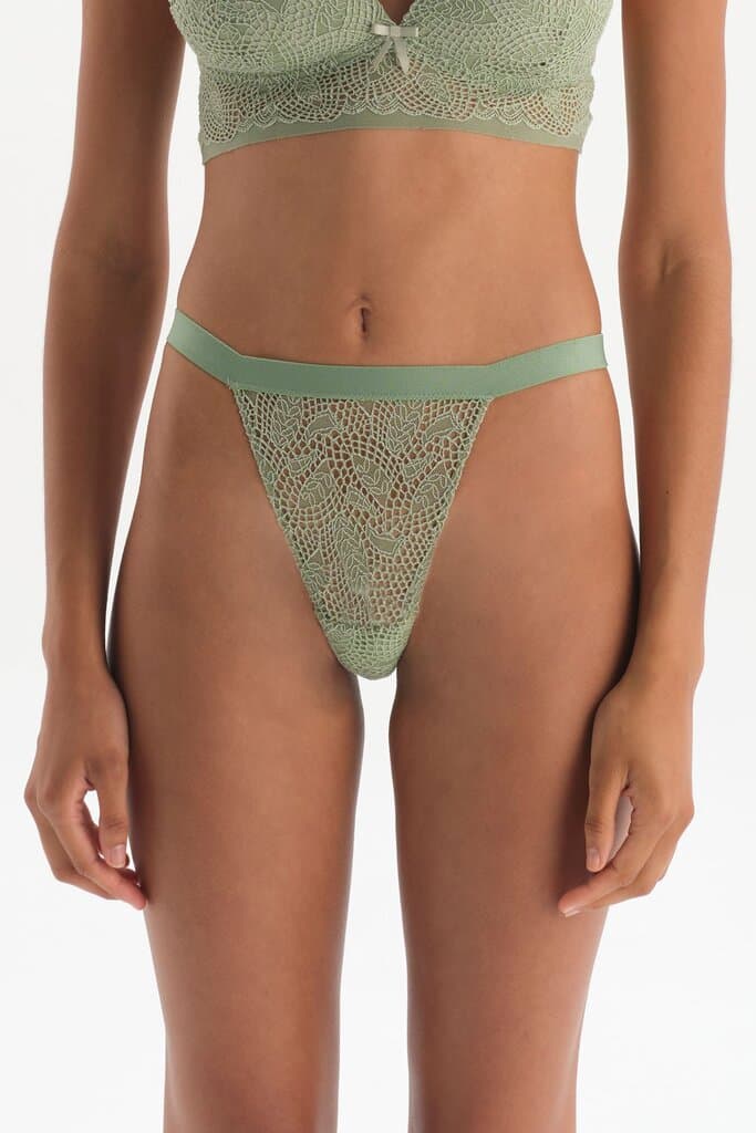 Dagi Green Elastic Detail Thong