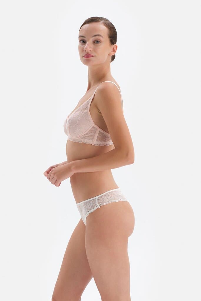 Dagi Off-White Lace Detail Thong 4