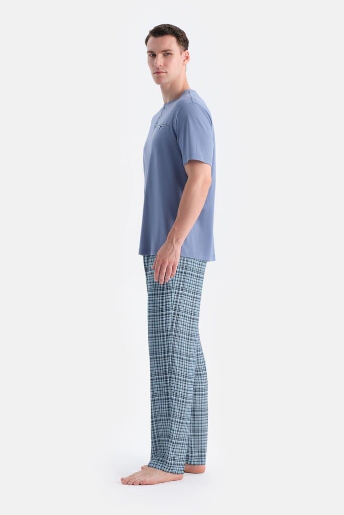 Dagi Blue Gingham Shirt and Shorts Set 3