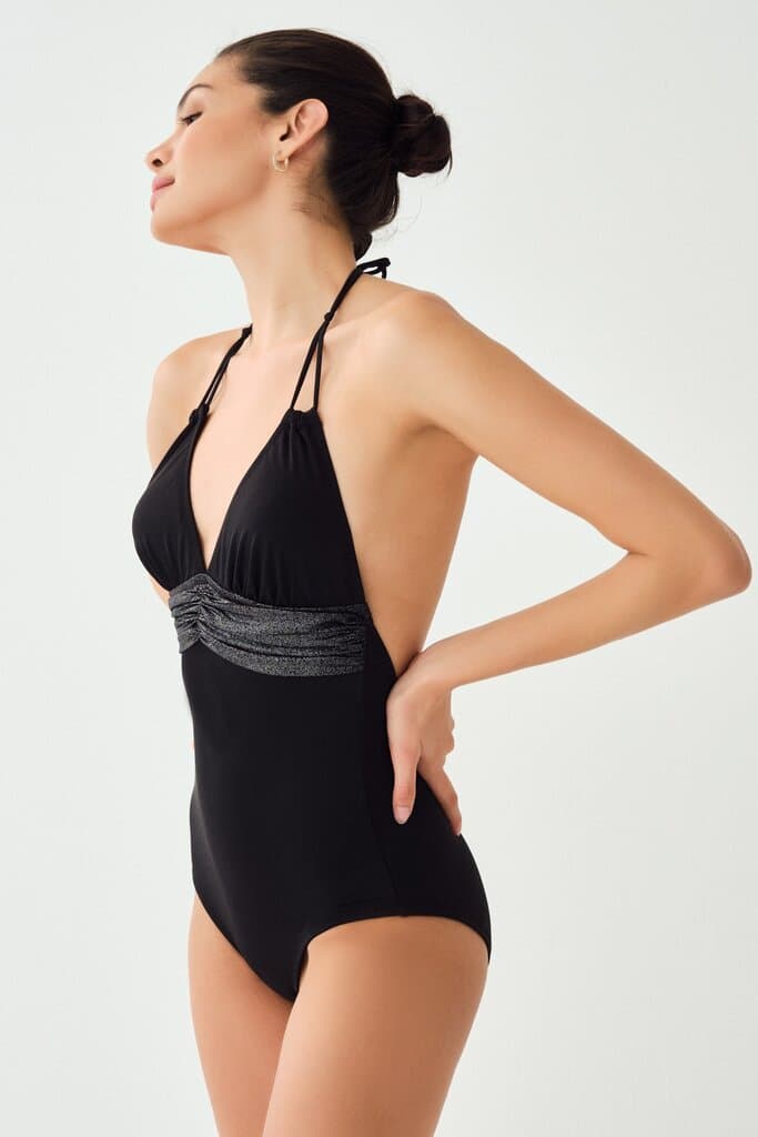 Dagi Black Neck-Tied Swimsuit 2