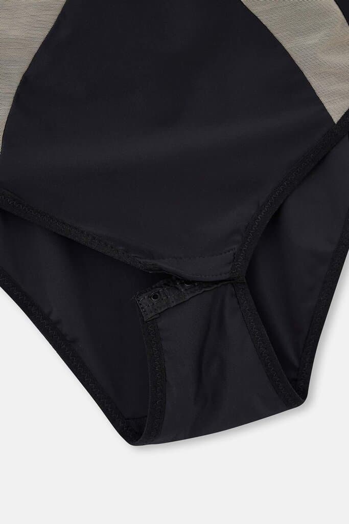 Dagi Black Bodysuit with Sheer Details 3