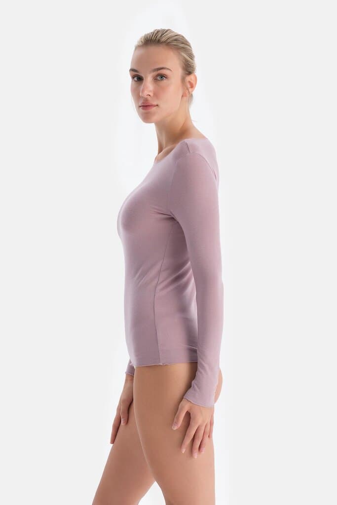 Dagi Rose Modal Cashmere Boat Neck Long Sleeve Top 3