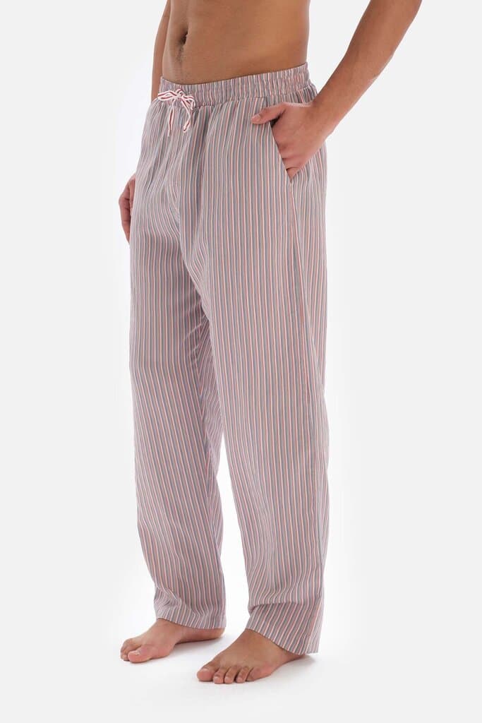 Dagi Red Patchwork Striped Viscose Pajama Bottoms 4