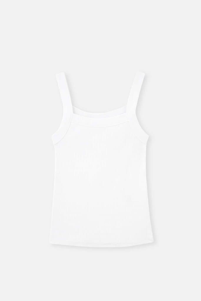 Dagi White Ribbed Tank Top 5