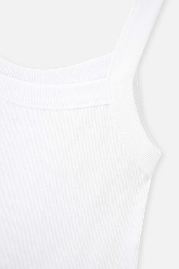 Dagi White Ribbed Tank Top 7