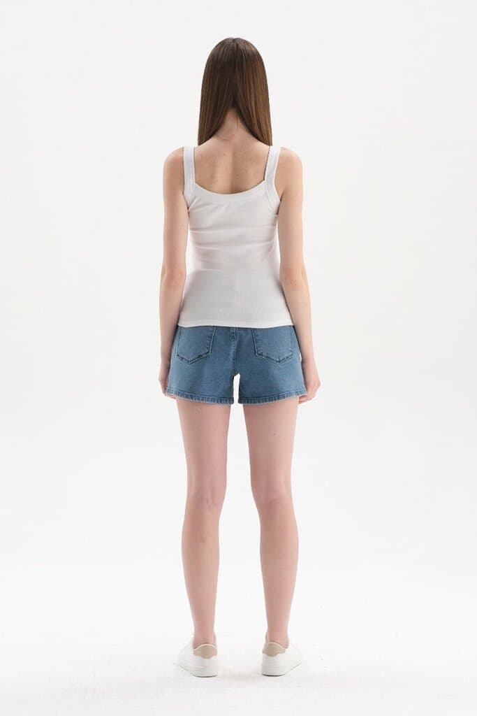 Dagi White Ribbed Tank Top 2