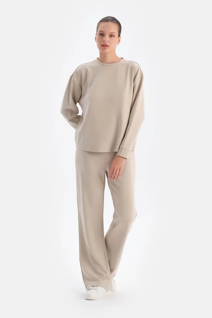 Dagi Dark Coffee Hidden Zipper Modal Pants