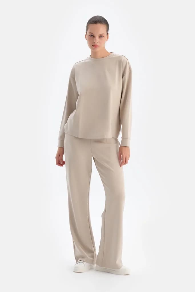 Dagi Dark Coffee Hidden Zipper Modal Pants 4