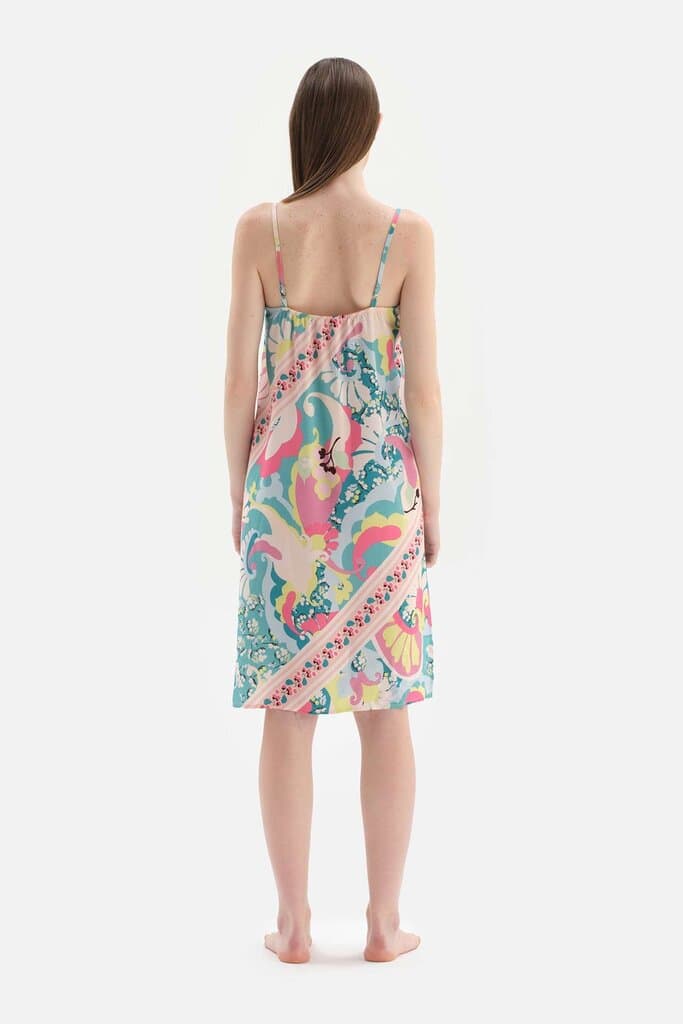 Dagi Multicolor Woven Nightshirt with Embroidered Trim 2