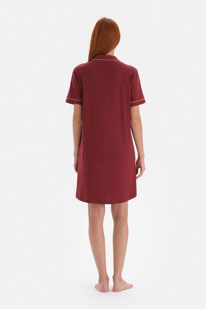 Dagi Brown Knit Modal Nightdress with Bias Detail 2