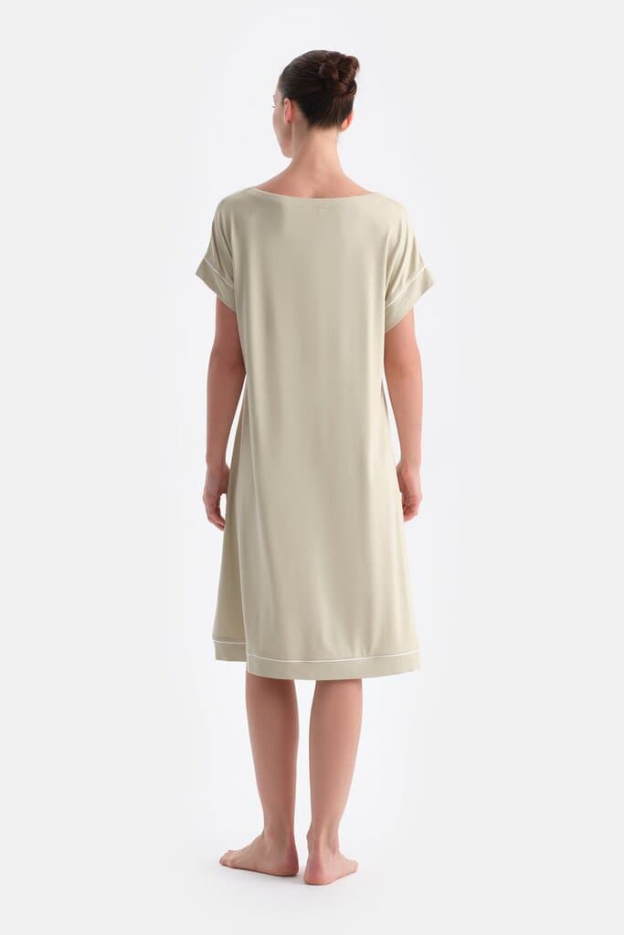 Dagi Ada Tea Low-Shoulder Short-Sleeve Viscose Nightgown 2