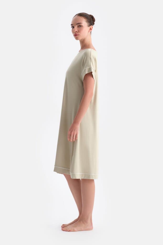 Dagi Ada Tea Low-Shoulder Short-Sleeve Viscose Nightgown 3
