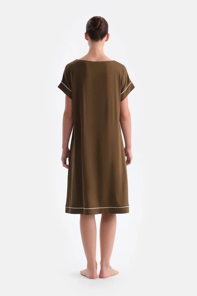 Dagi Ada Tea Low-Shoulder Short-Sleeve Viscose Nightgown 2